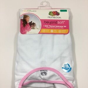 Girls' White Thermal Underwear Set